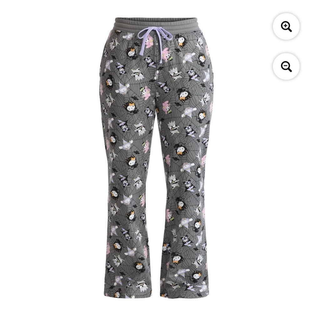 Hello Kitty Women’s Pewter Print Fleece Joggers Pants Size Small NWT - Picture 6 of 7